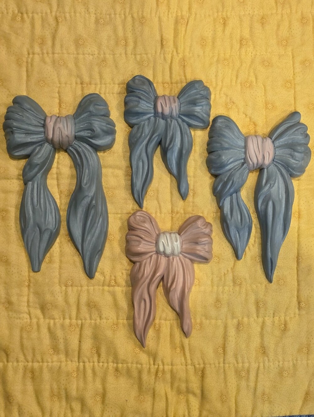 Decorative Vintage Wall Bows - Blue and Pink